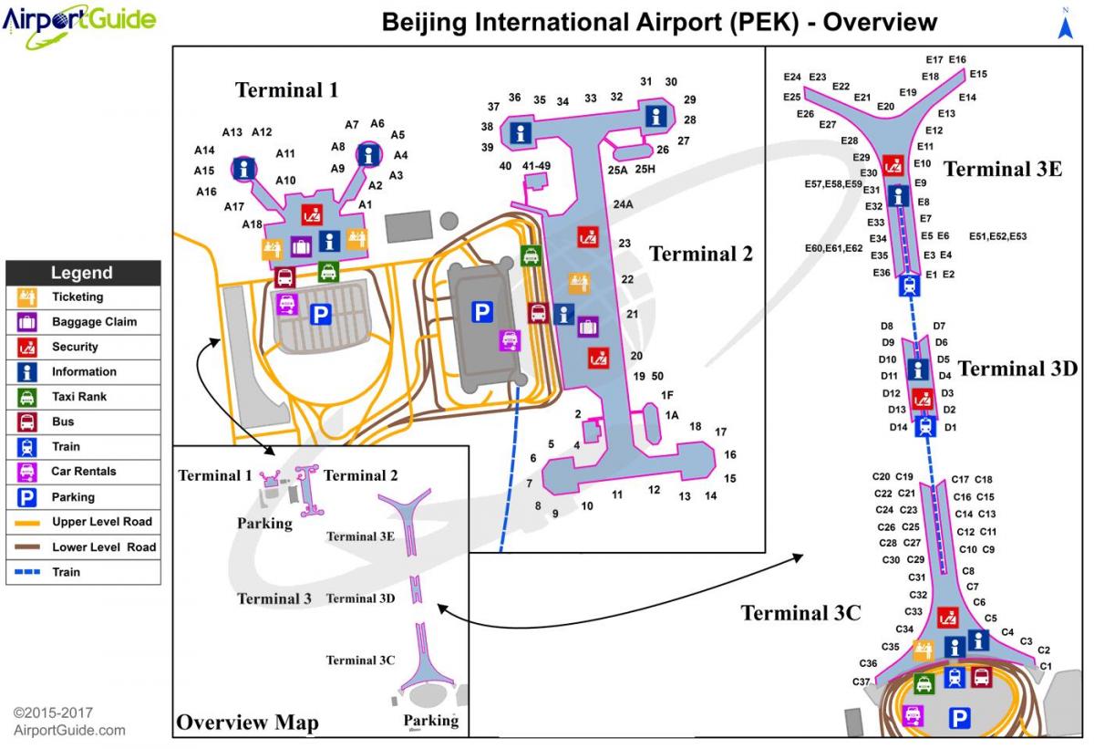Beynəlxalq hava limanı Paytaxt Pekin xəritə