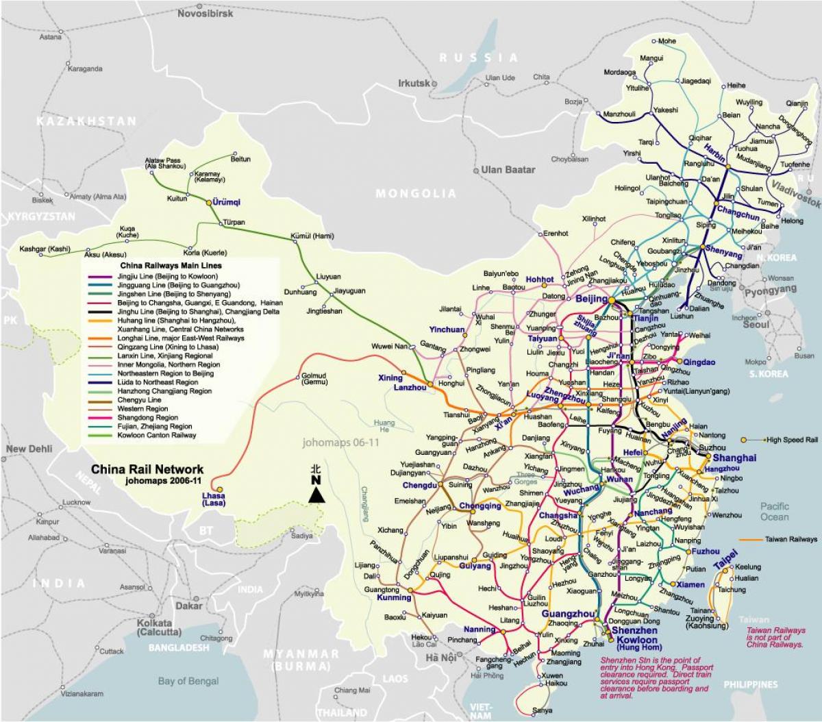 Pekin dəmir yollarının xəritəsi