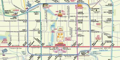Kart Pekinin metro xəritəsi, görməli yerləri ilə
